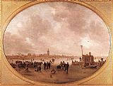 Jan van Goyen Winter on the River painting